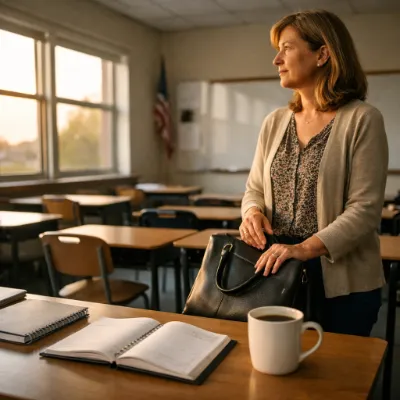 Docente reflexionando al inicio del ciclo escolar en enero